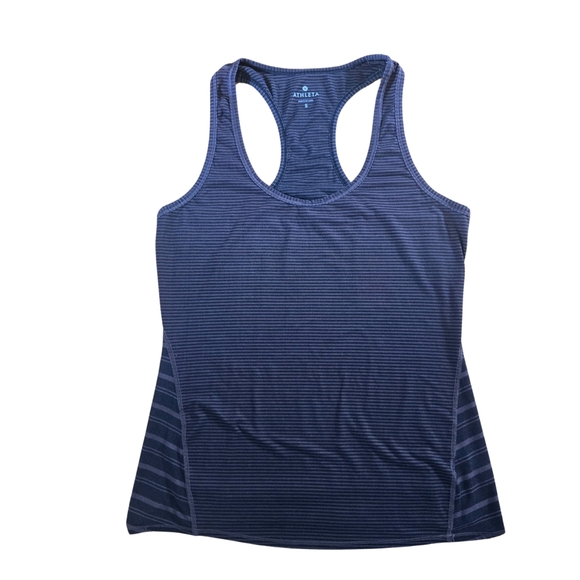 Athleta Black Striped Athletic Tank Top Size Small - Picture 1 of 6